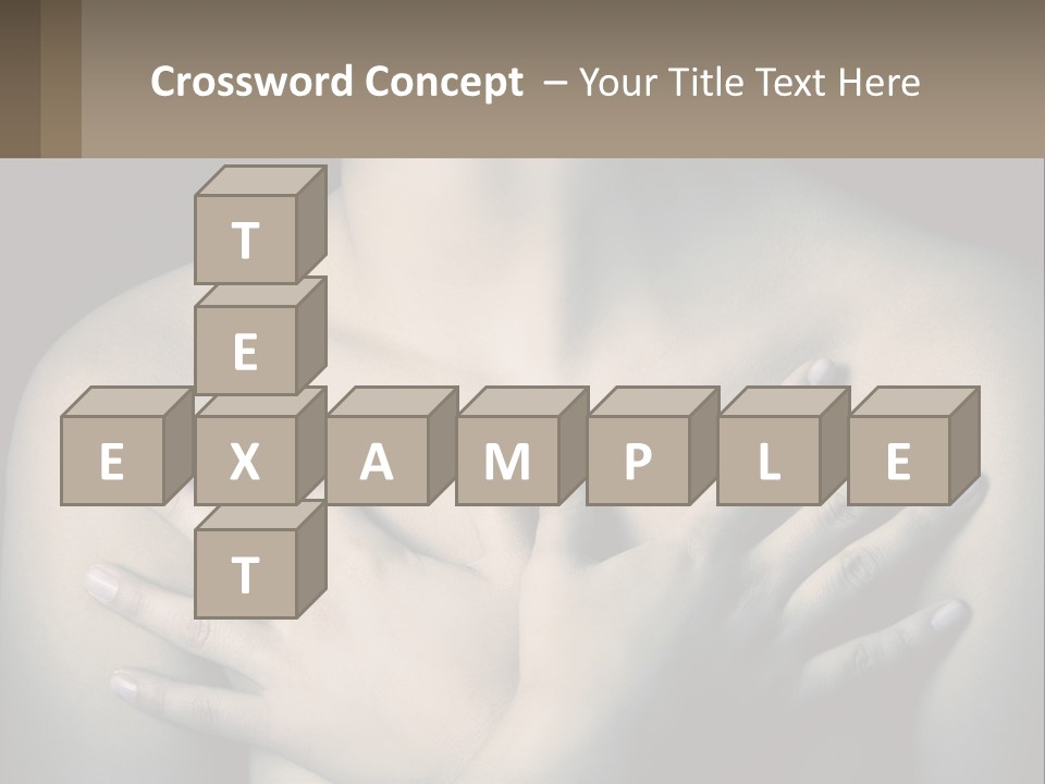 A Woman With Her Hands On Her Chest PowerPoint Template