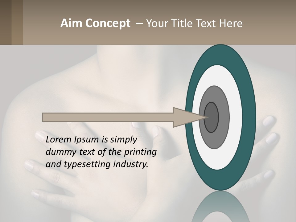 A Woman With Her Hands On Her Chest PowerPoint Template