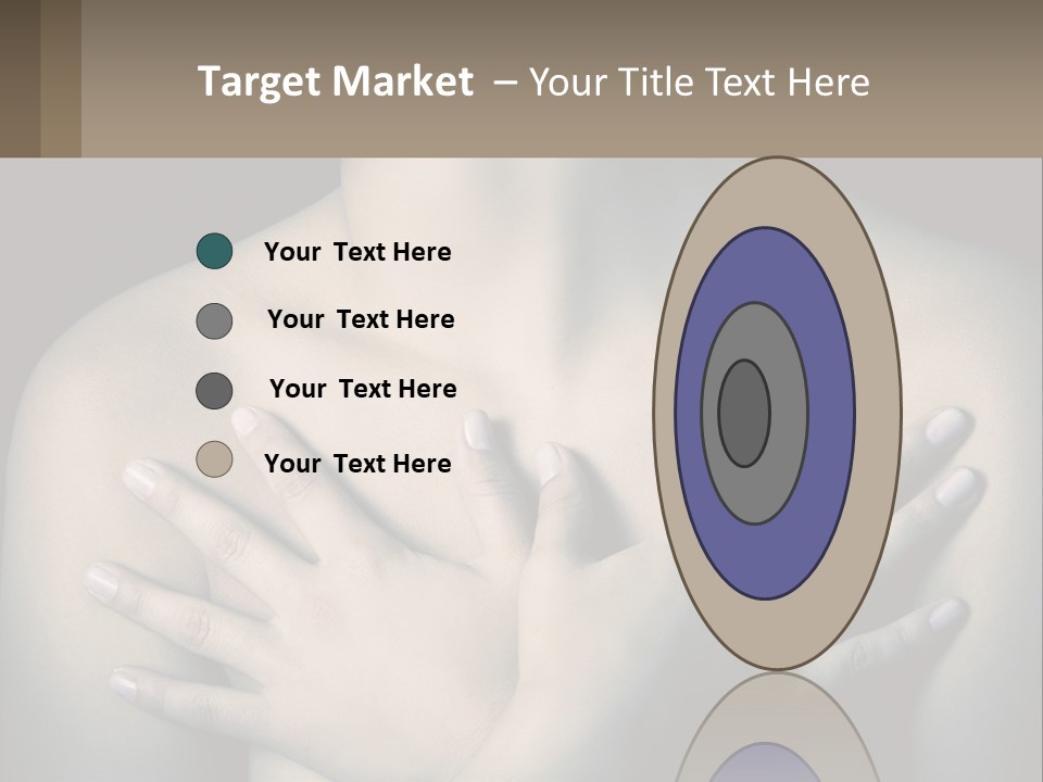 A Woman With Her Hands On Her Chest PowerPoint Template
