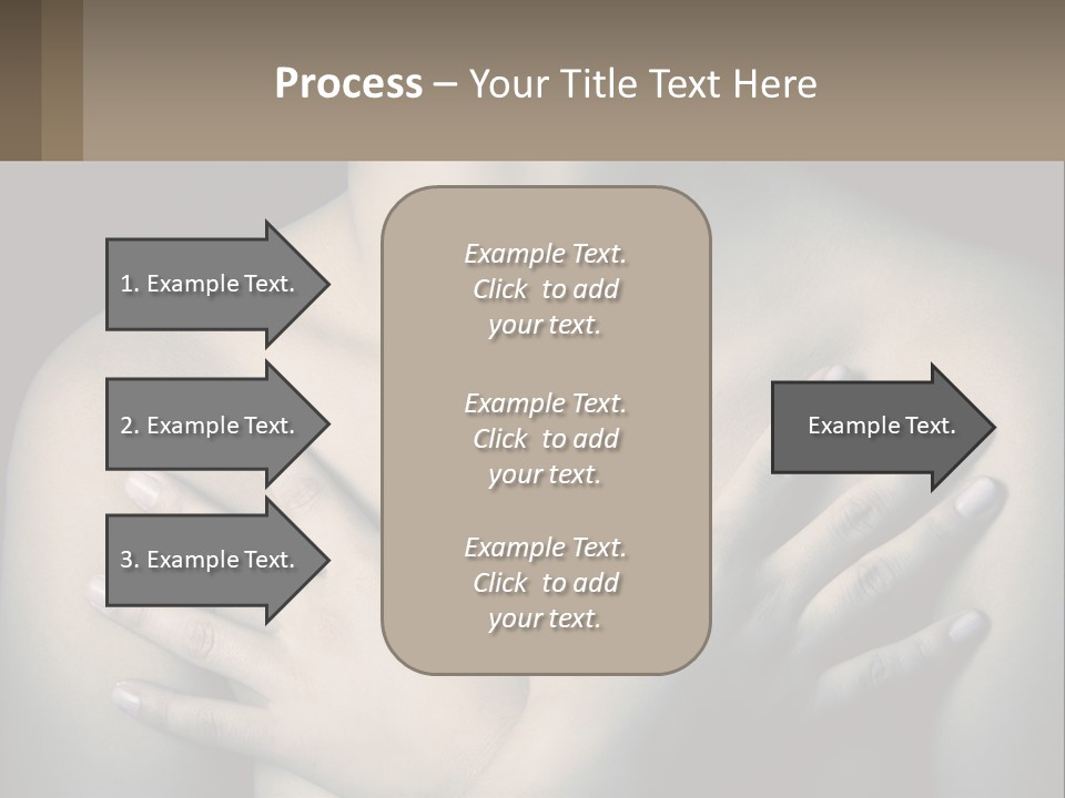 A Woman With Her Hands On Her Chest PowerPoint Template