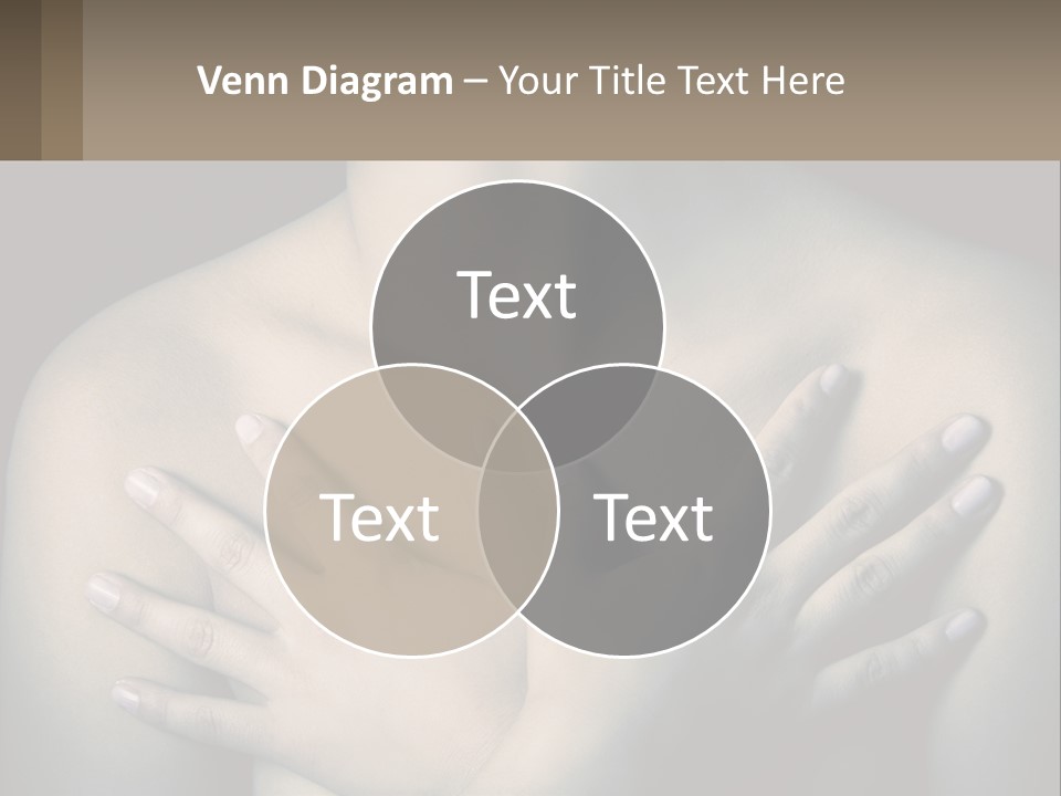 A Woman With Her Hands On Her Chest PowerPoint Template