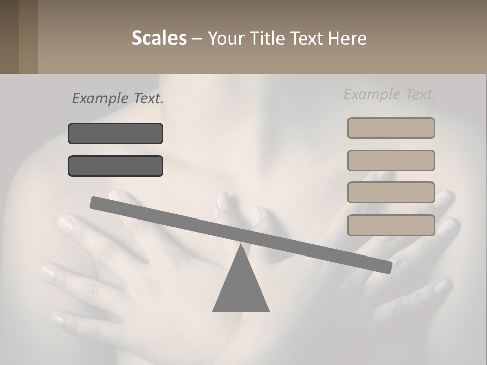 A Woman With Her Hands On Her Chest PowerPoint Template
