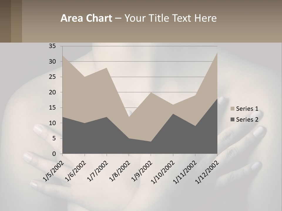 A Woman With Her Hands On Her Chest PowerPoint Template