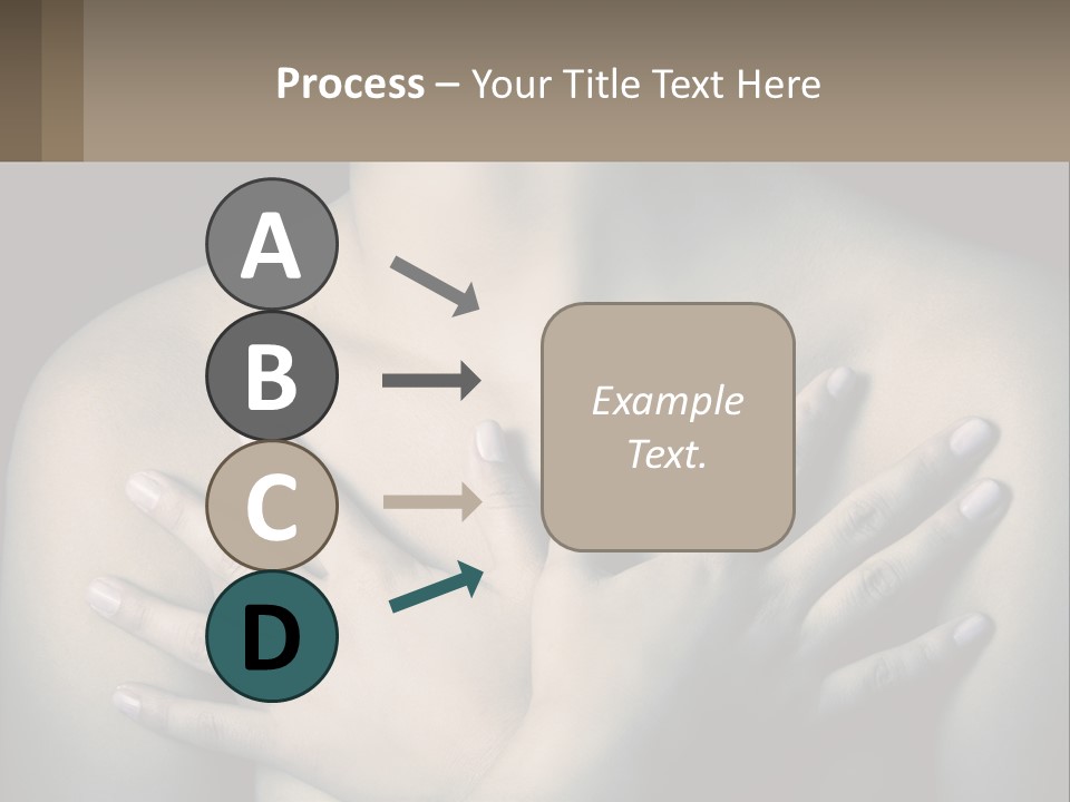 A Woman With Her Hands On Her Chest PowerPoint Template