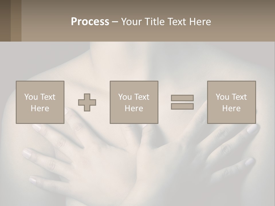 A Woman With Her Hands On Her Chest PowerPoint Template