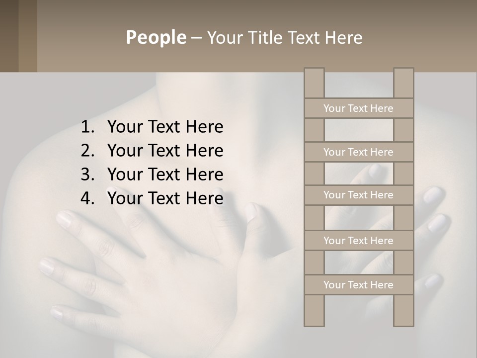 A Woman With Her Hands On Her Chest PowerPoint Template