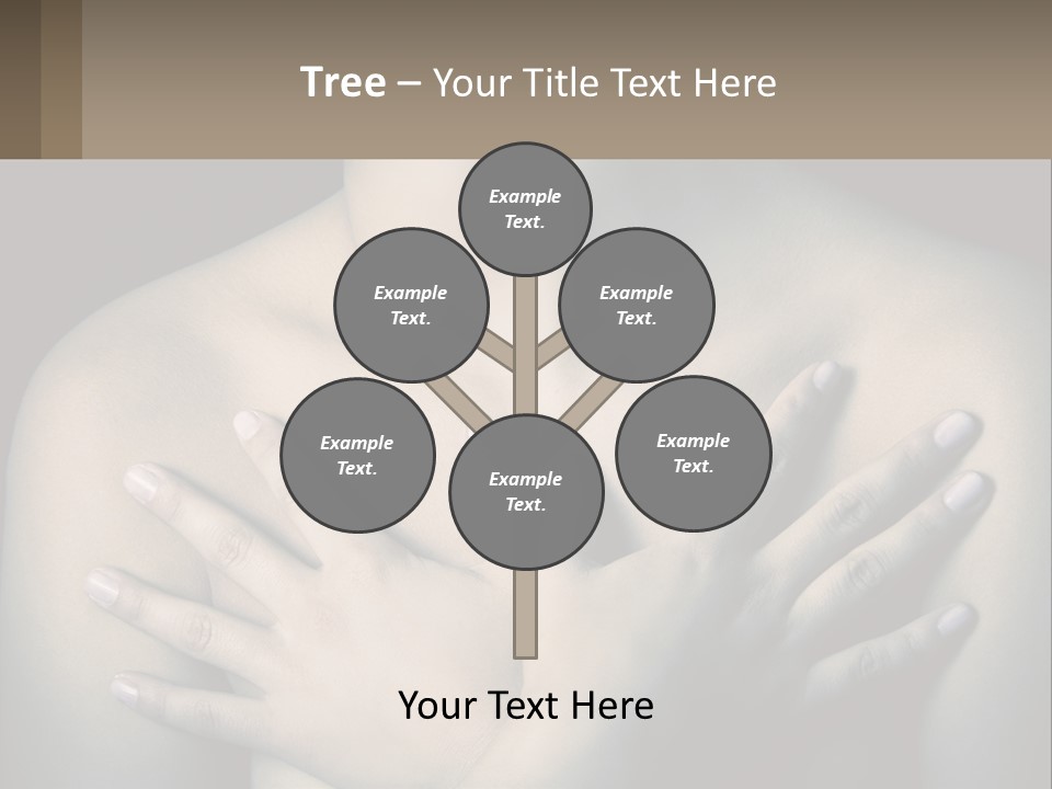 A Woman With Her Hands On Her Chest PowerPoint Template