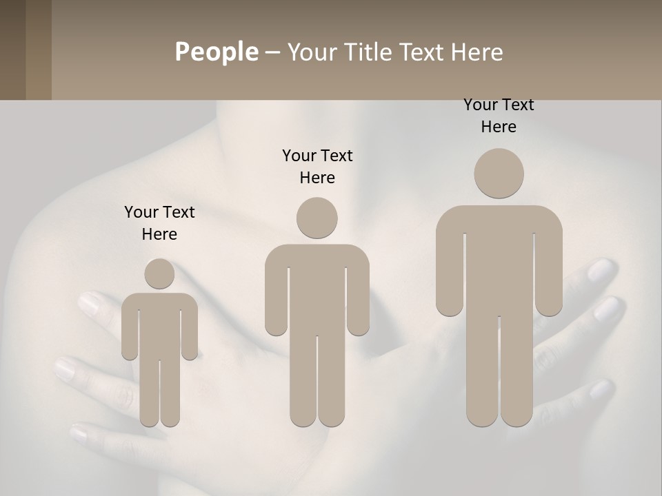 A Woman With Her Hands On Her Chest PowerPoint Template