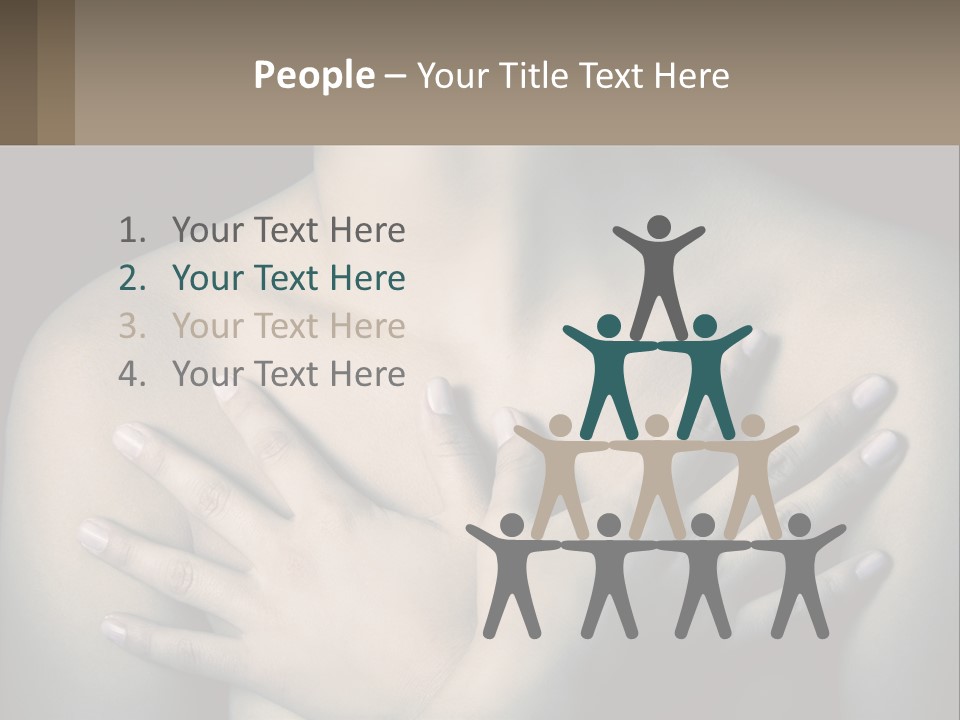 A Woman With Her Hands On Her Chest PowerPoint Template