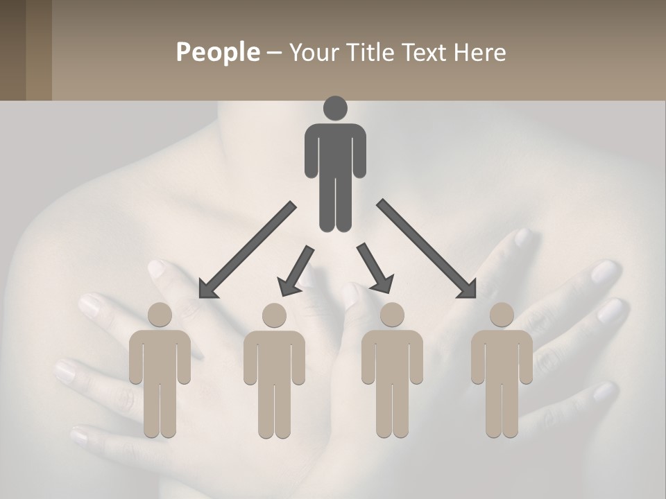 A Woman With Her Hands On Her Chest PowerPoint Template