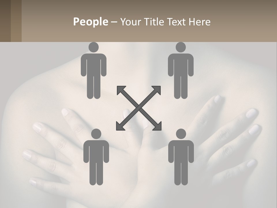 A Woman With Her Hands On Her Chest PowerPoint Template