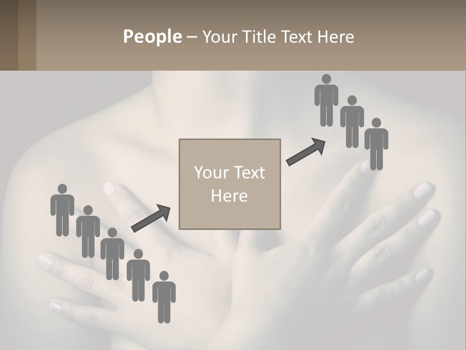 A Woman With Her Hands On Her Chest PowerPoint Template