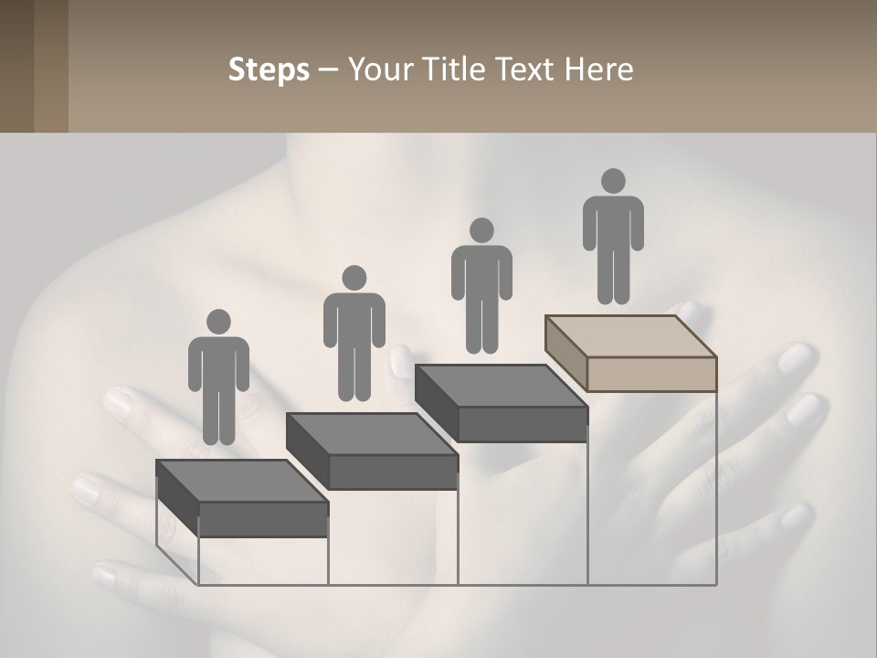 A Woman With Her Hands On Her Chest PowerPoint Template