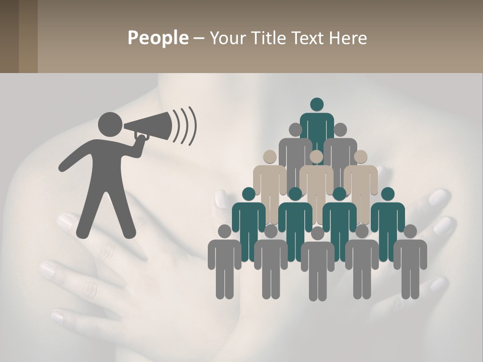 A Woman With Her Hands On Her Chest PowerPoint Template