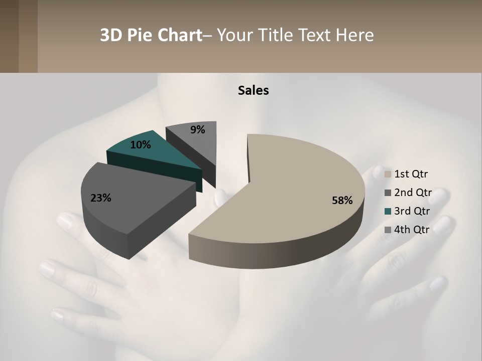 A Woman With Her Hands On Her Chest PowerPoint Template