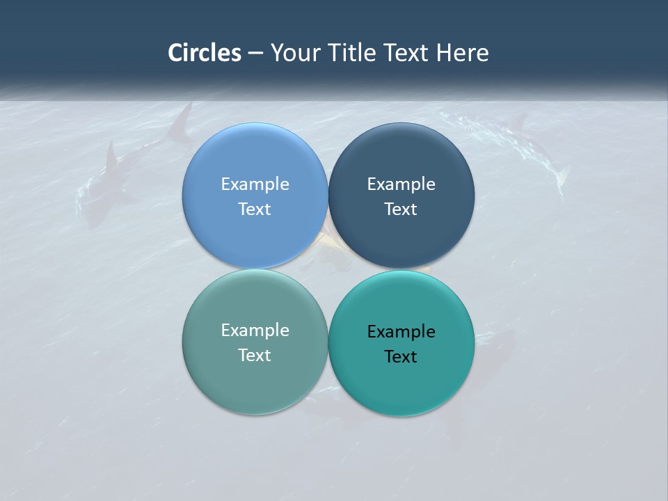 A Man In A Kayak Surrounded By Sharks PowerPoint Template