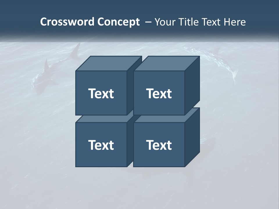 A Man In A Kayak Surrounded By Sharks PowerPoint Template