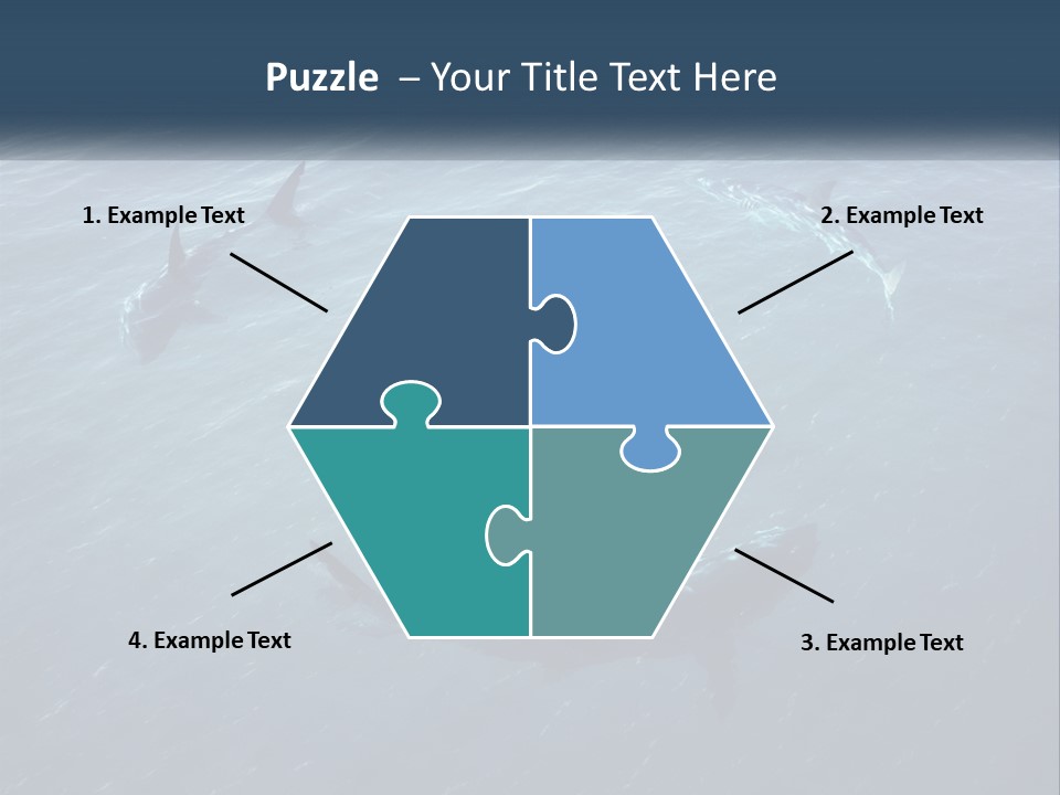 A Man In A Kayak Surrounded By Sharks PowerPoint Template