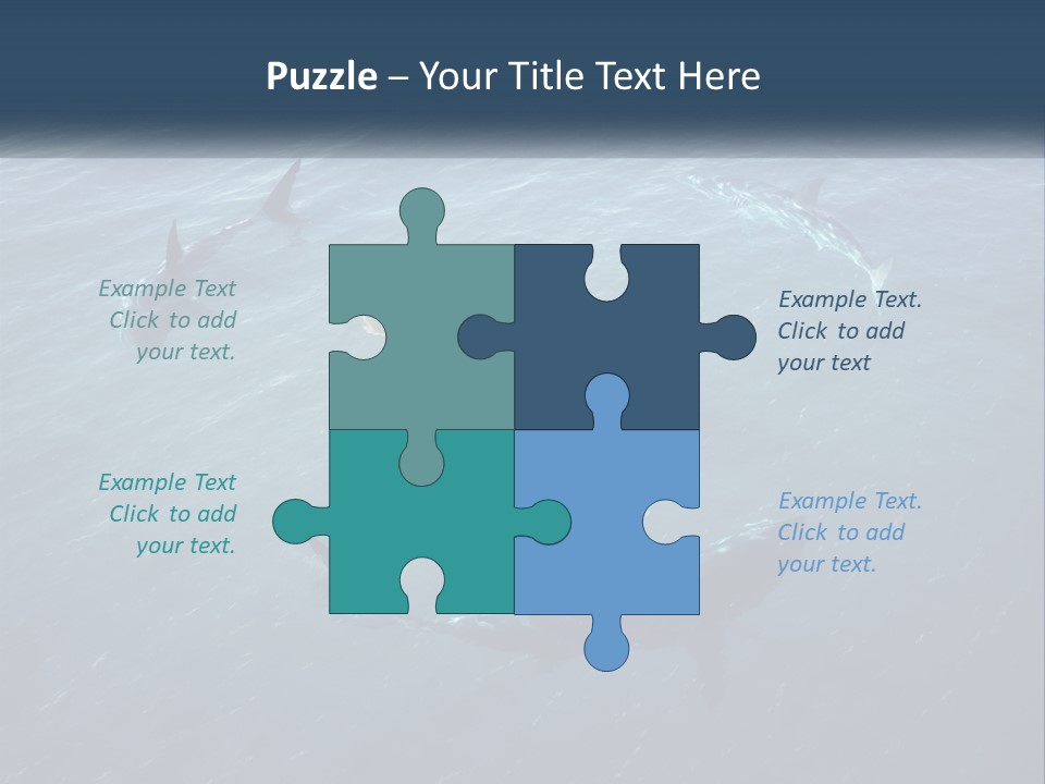 A Man In A Kayak Surrounded By Sharks PowerPoint Template