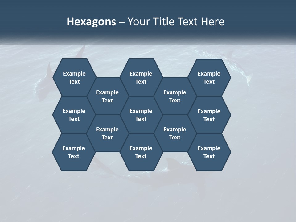 A Man In A Kayak Surrounded By Sharks PowerPoint Template