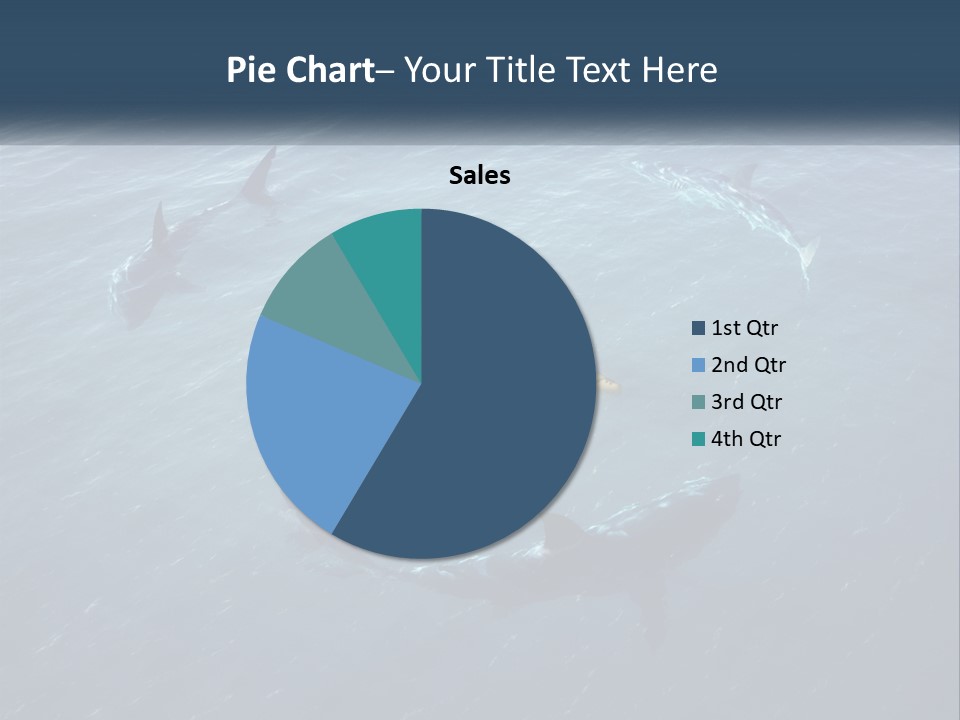 A Man In A Kayak Surrounded By Sharks PowerPoint Template