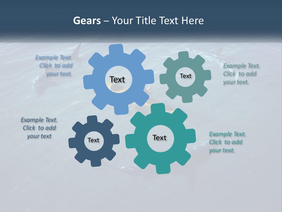 A Man In A Kayak Surrounded By Sharks PowerPoint Template