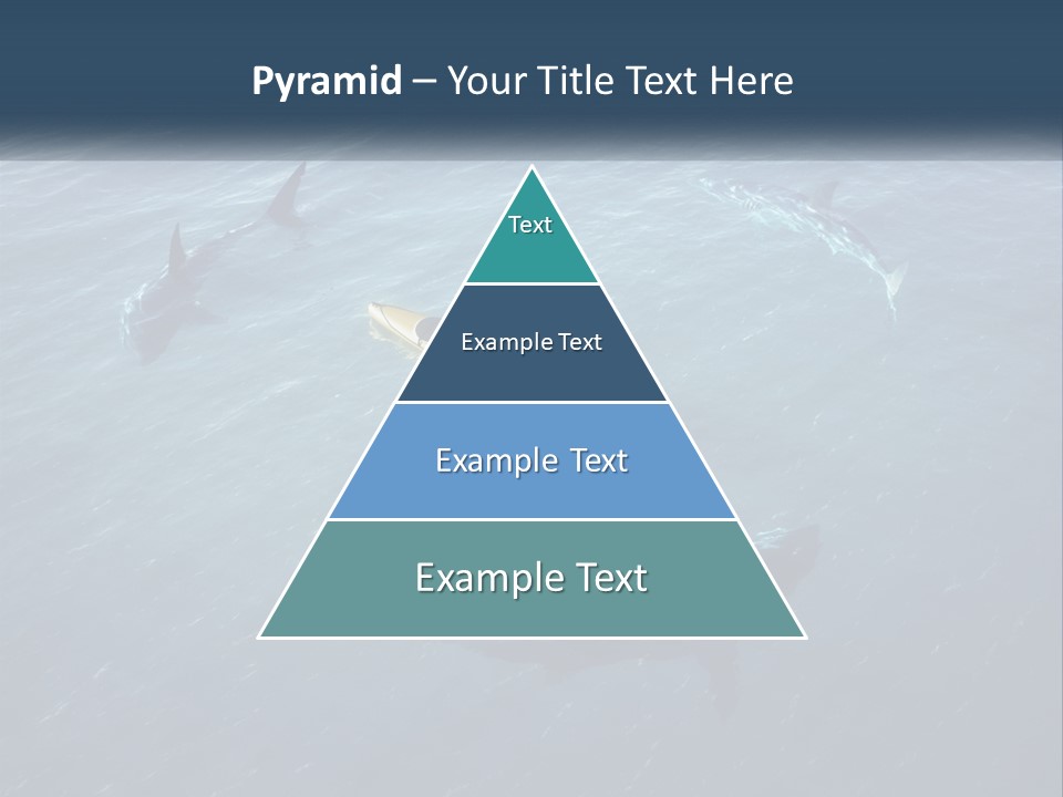 A Man In A Kayak Surrounded By Sharks PowerPoint Template