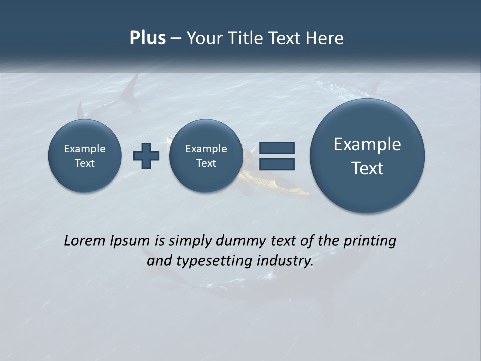 A Man In A Kayak Surrounded By Sharks PowerPoint Template