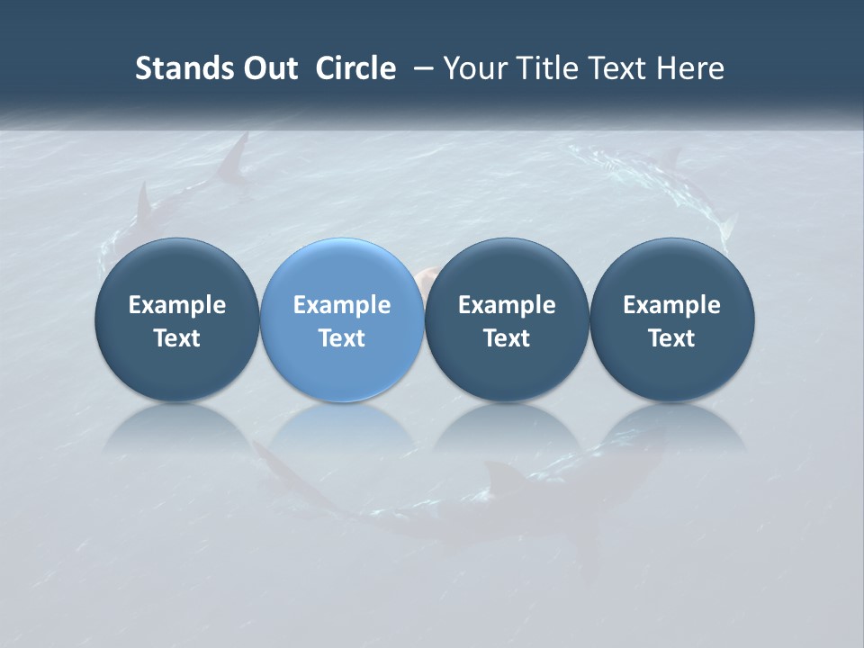 A Man In A Kayak Surrounded By Sharks PowerPoint Template