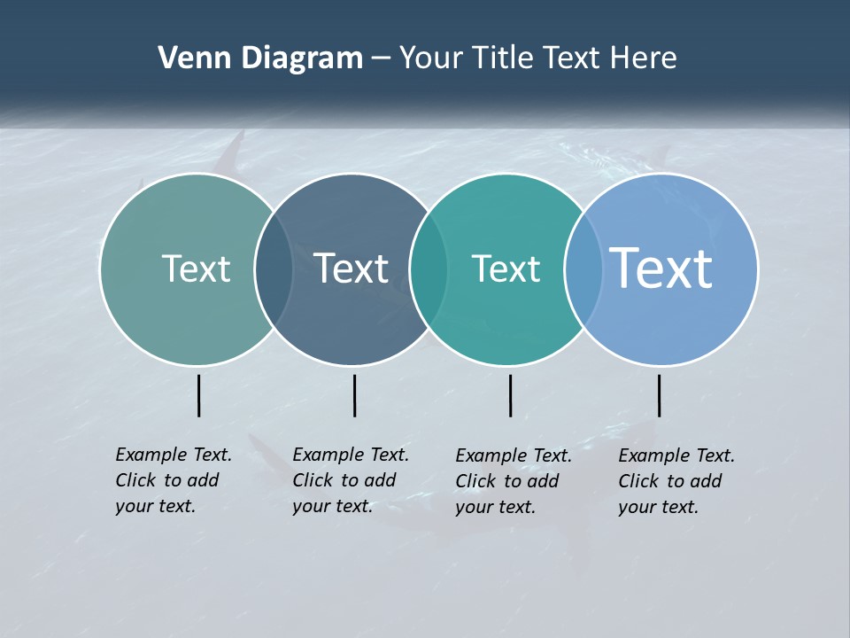 A Man In A Kayak Surrounded By Sharks PowerPoint Template