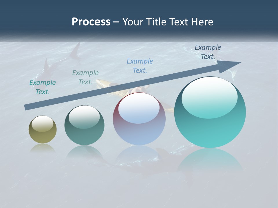 A Man In A Kayak Surrounded By Sharks PowerPoint Template