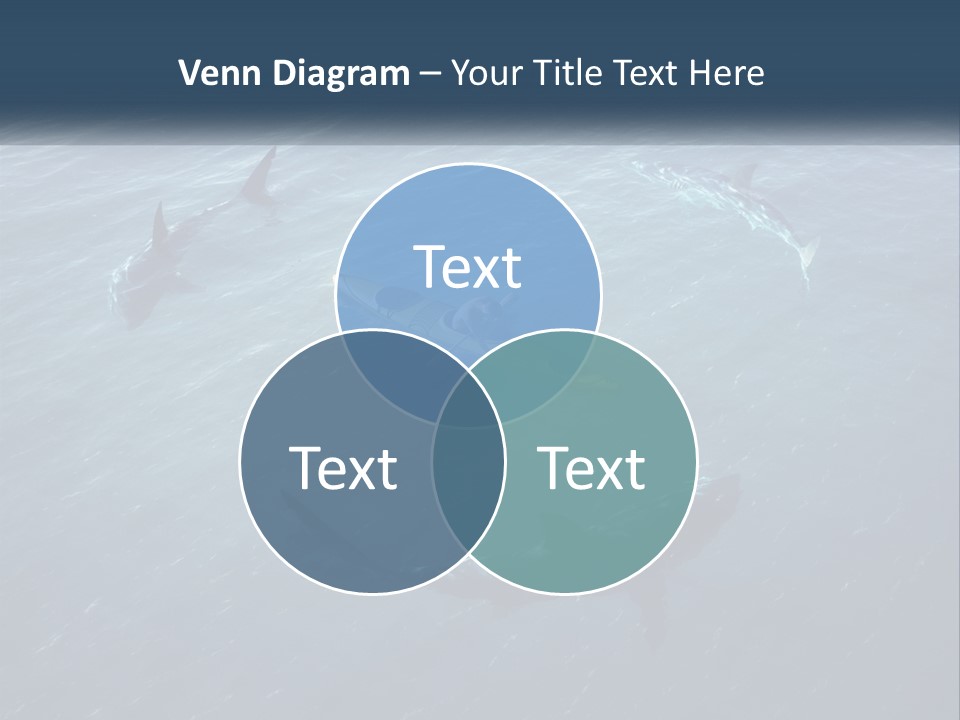 A Man In A Kayak Surrounded By Sharks PowerPoint Template
