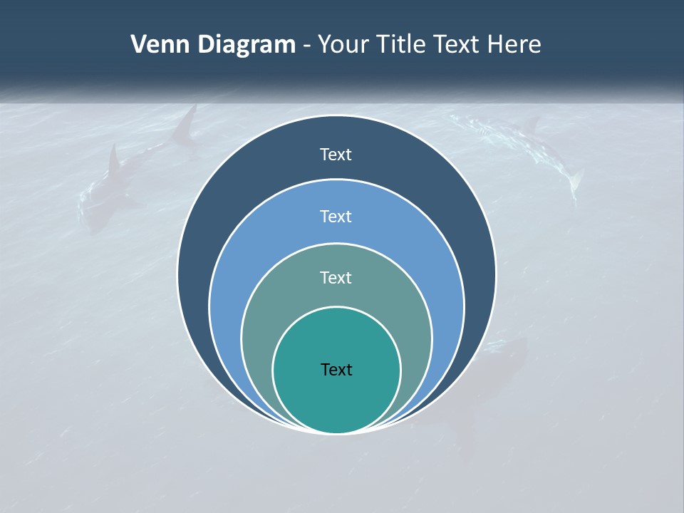 A Man In A Kayak Surrounded By Sharks PowerPoint Template