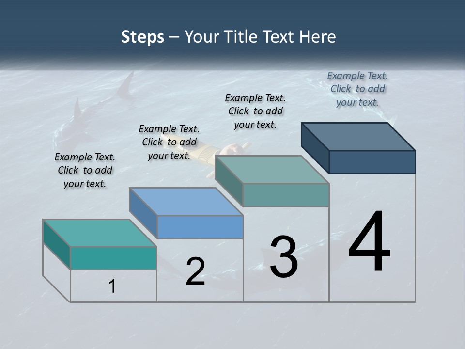 A Man In A Kayak Surrounded By Sharks PowerPoint Template