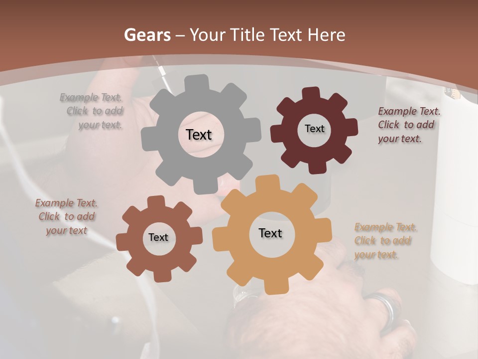 A Man Is Using A Microscope To Examine Something PowerPoint Template
