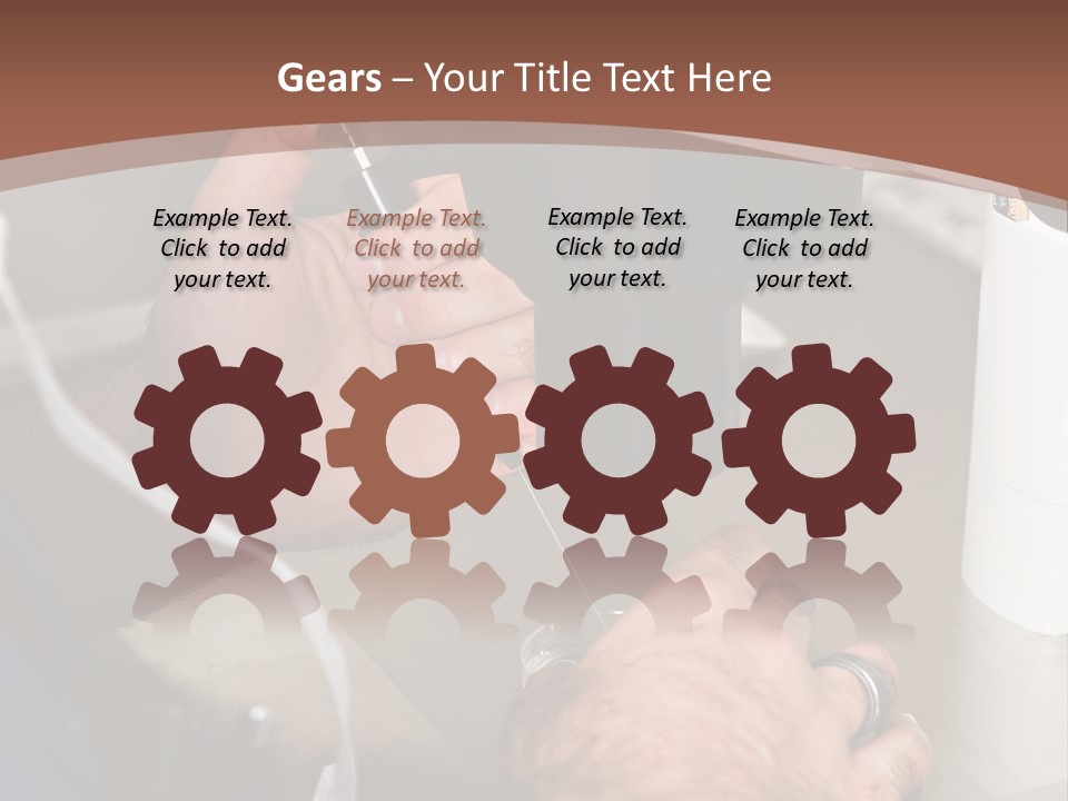 A Man Is Using A Microscope To Examine Something PowerPoint Template