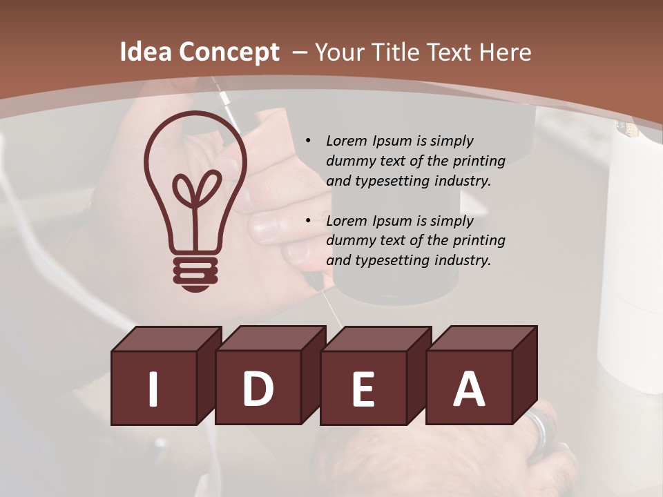 A Man Is Using A Microscope To Examine Something PowerPoint Template