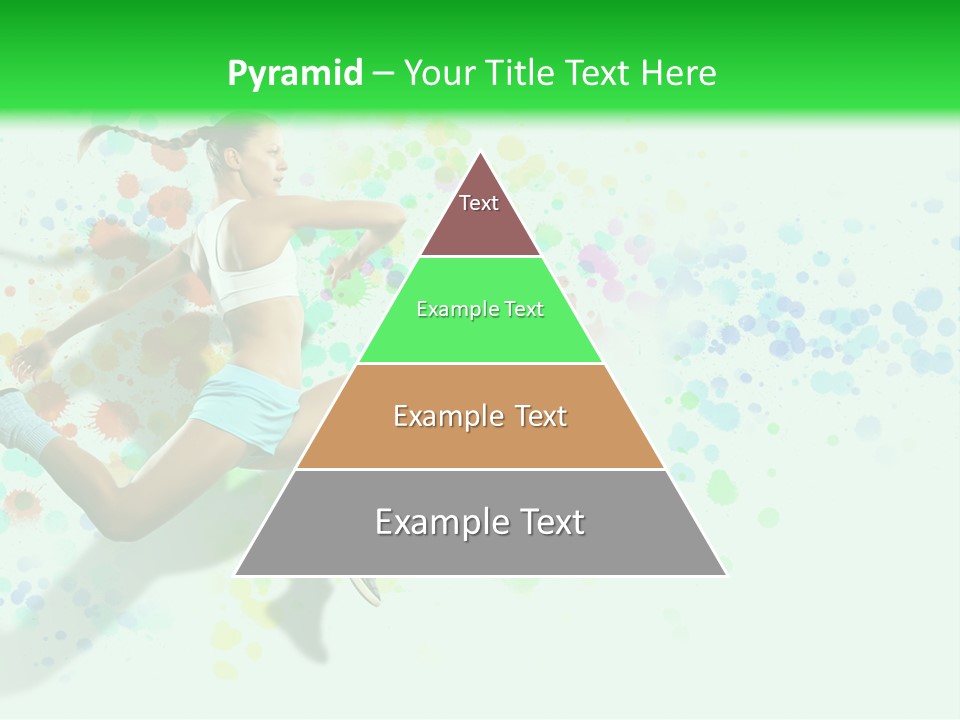 A Woman Tennis Player In Action On A Green And White Background PowerPoint Template
