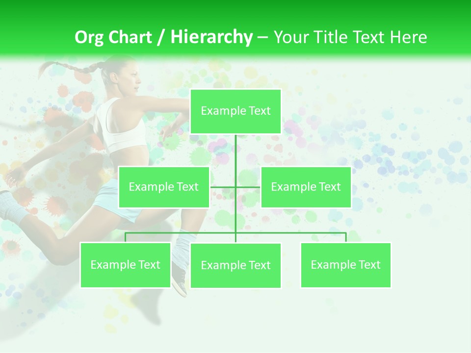 A Woman Tennis Player In Action On A Green And White Background PowerPoint Template