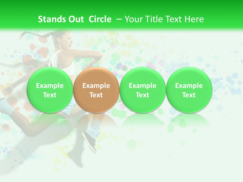 A Woman Tennis Player In Action On A Green And White Background PowerPoint Template