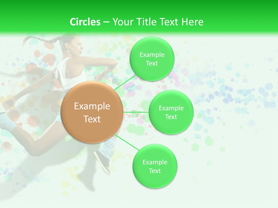 A Woman Tennis Player In Action On A Green And White Background PowerPoint Template