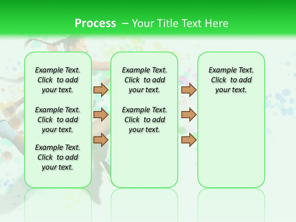 A Woman Tennis Player In Action On A Green And White Background PowerPoint Template