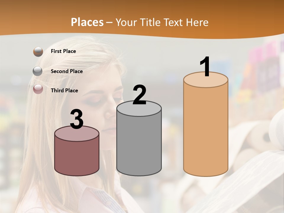 A Woman Reading A Piece Of Paper In A Store PowerPoint Template