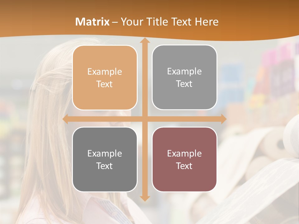 A Woman Reading A Piece Of Paper In A Store PowerPoint Template