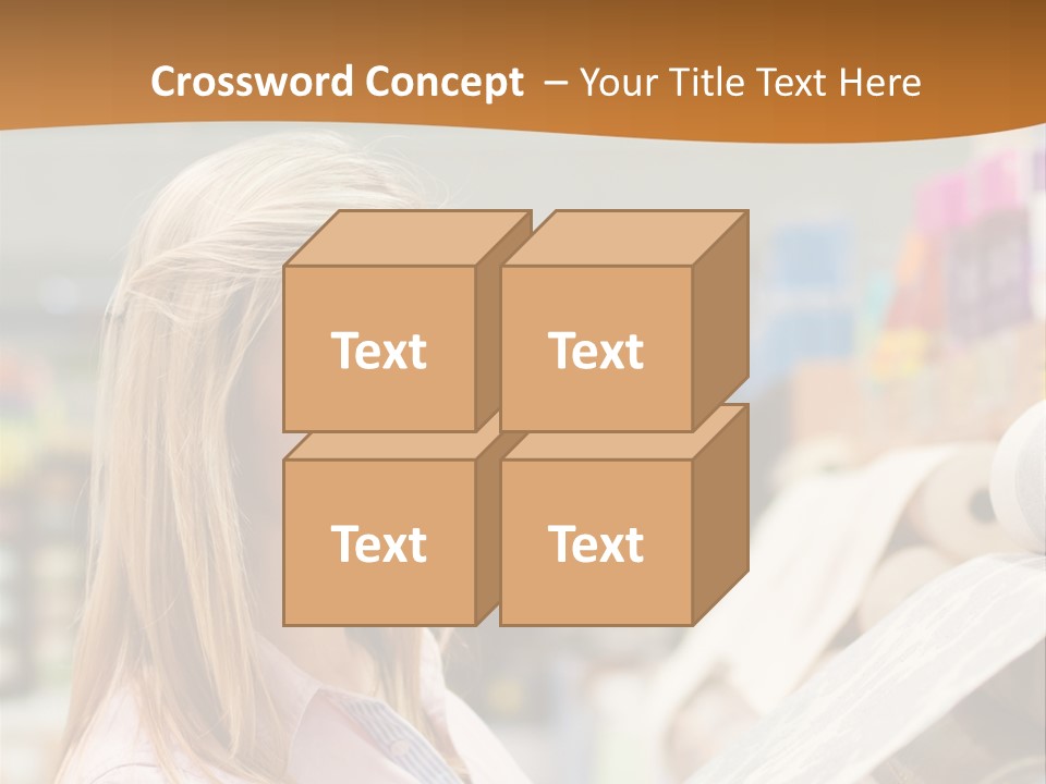 A Woman Reading A Piece Of Paper In A Store PowerPoint Template