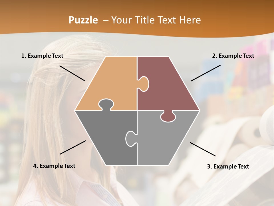 A Woman Reading A Piece Of Paper In A Store PowerPoint Template