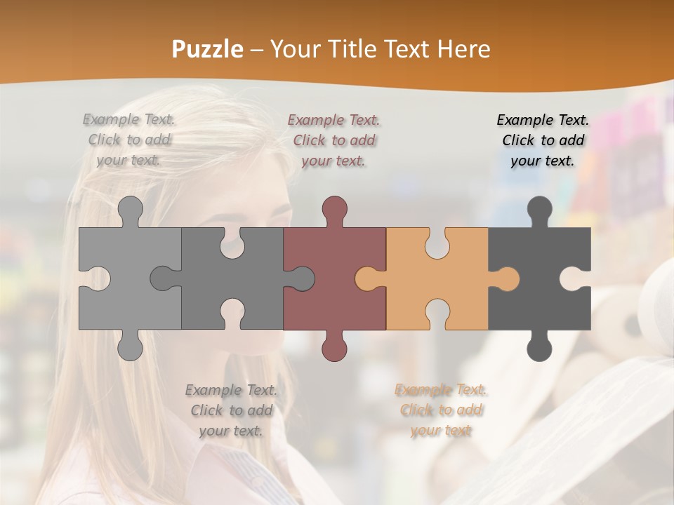 A Woman Reading A Piece Of Paper In A Store PowerPoint Template