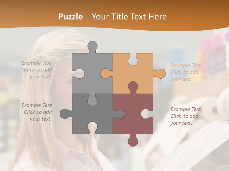 A Woman Reading A Piece Of Paper In A Store PowerPoint Template