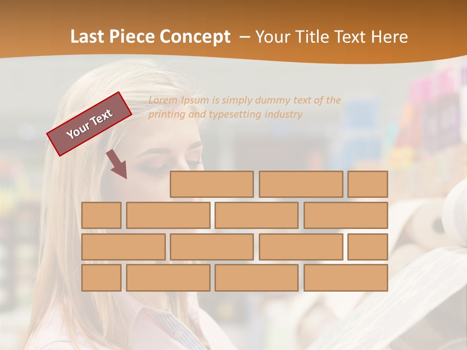 A Woman Reading A Piece Of Paper In A Store PowerPoint Template