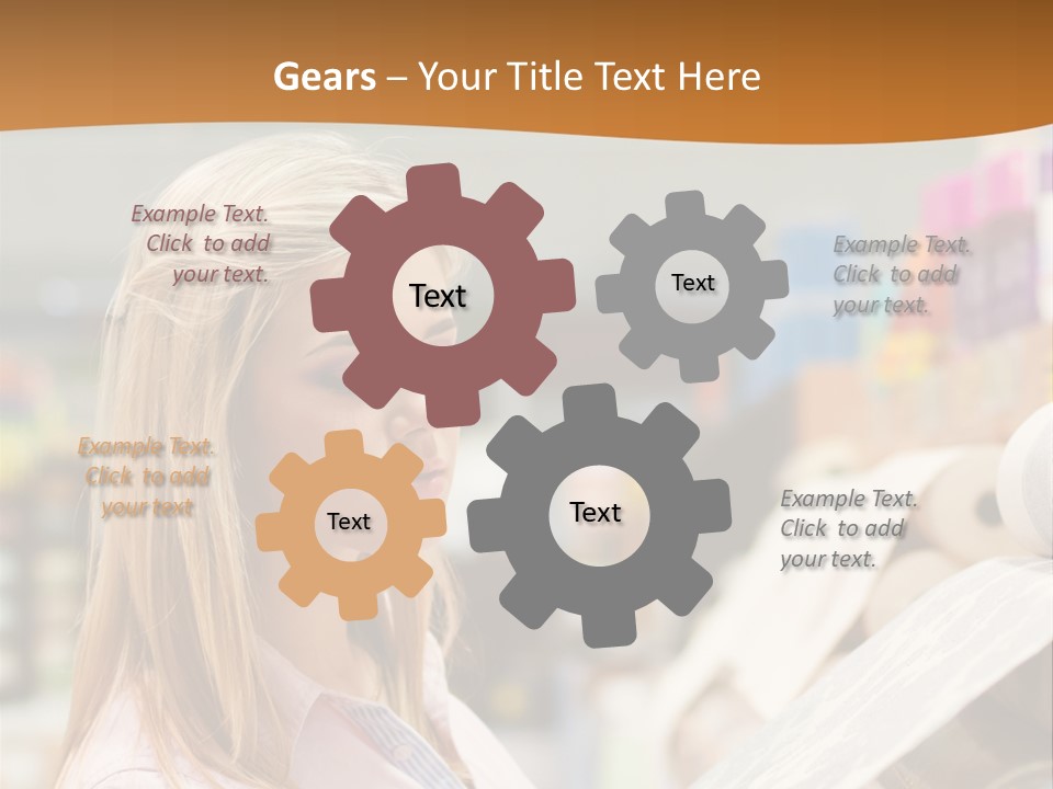 A Woman Reading A Piece Of Paper In A Store PowerPoint Template